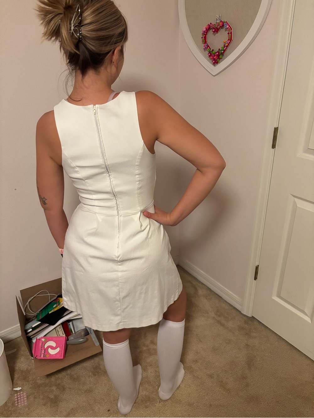 Lulu's White Sleeveless Fit-and-Flare Mini Dress